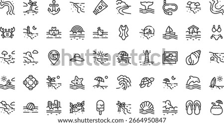 Coastline icons High-Quality Vector Icons Collection with Editable Stroke. Ideal for Professional and Creative Projects