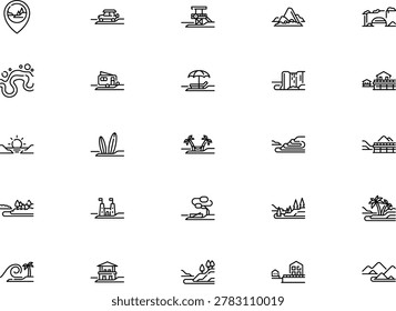 Coastline And Seaside Nature Simple vector icon.