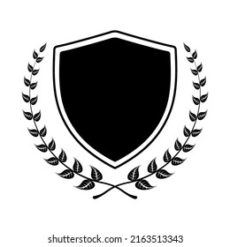 Coat of arm vector black color isolated on white background for decoration, celebration, festival. 10 eps