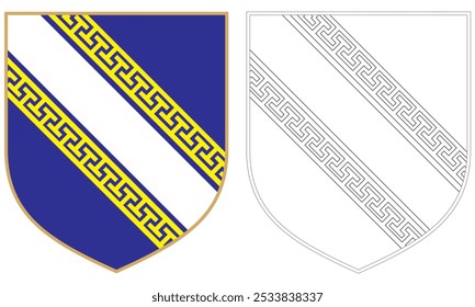 Coat Of Arms Of The Ancient County Of Champagne, France Vector Illustration
