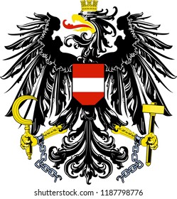 Austrian Coat Arms Over White Background Stock Illustration 1021527160