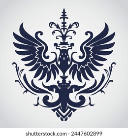 coat of arms beautiful elegant winged heraldic ornamental logo