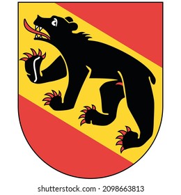 Die Wappen des Kantons Bern gehören zu den 26 Kantonen der Schweizerischen Eidgenossenschaft. Vektorgrafik