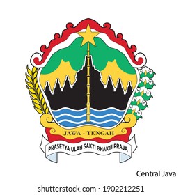 Coat of Arms of Central Java is a Indonesian region. Vector heraldic emblem