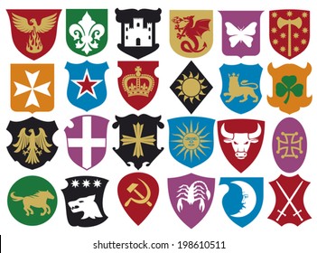 coat of arms collection (set of heraldic elements)