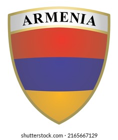 Coat of arms in the colors of Armenia on a white background