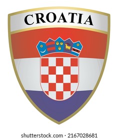 Coat of arms in the colors of Croatia on a white background	