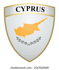 Coat of arms in the colors of Cyprus on a white background