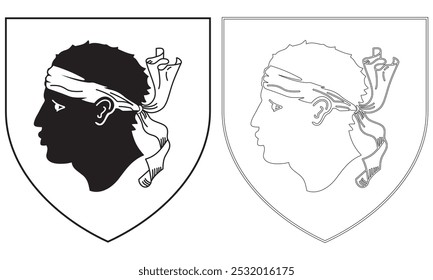 Coat Of Arms Of Corsica Vector Illustration
