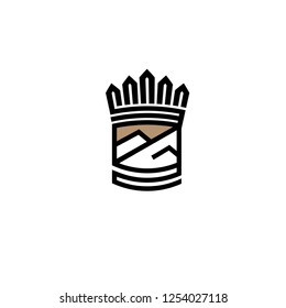 coat of arms and crown abstract logo - vector illustration