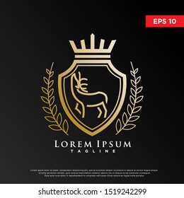 coat of arms deer logo, modern template icon design