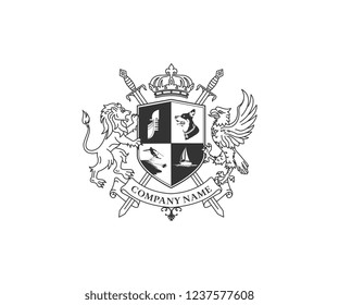 Coat of arms design vector