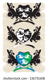 Coat of arms with the dragon, 10, vector