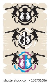 Coat of arms with the dragon, 11, vector