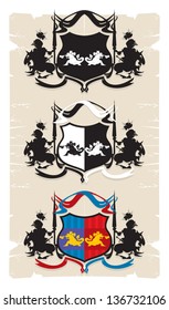 Coat of arms with the dragon, 13, vector