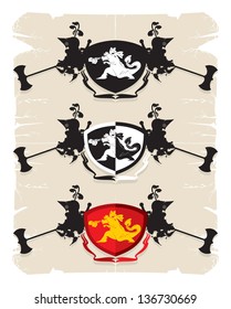 Coat of arms with the dragon, 2, vector
