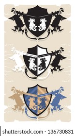 Coat of arms with the dragon, 3, vector