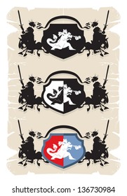 Coat of arms with the dragon, 5, vector
