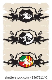 Coat of arms with the dragon, 7, vector