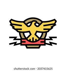 Wappen mit Adlerfarbsymbol Vektorgrafik. Wappen mit Adlerschild. einzelne Symbolillustration