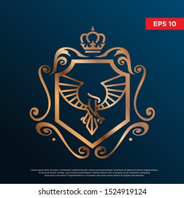 coat of arms eagle logo. modern and luxurious icon, design template