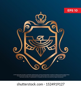 coat of arms eagle logo. modern and luxurious icon, design template