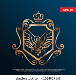 coat of arms eagle logo. modern and luxurious icon, design template