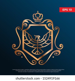 coat of arms eagle logo. modern and luxurious icon, design template