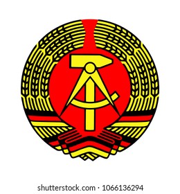 Wappen Ostdeutschland. Einzelnes Symbol auf weißem Hintergrund. Flaches Vektorgrafik