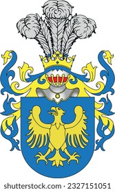 Coat of arms, emblem. Polish noble symbol, vector illustration.