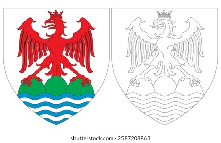 Coat Of Arms Of The French Regional Capital City Of Nice Vector Illustration
