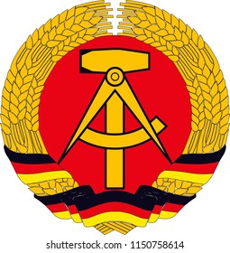 Wappen der DDR oder der DDR (1949-1990).