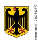 Coat of arms from German flag flat vector illustration.
