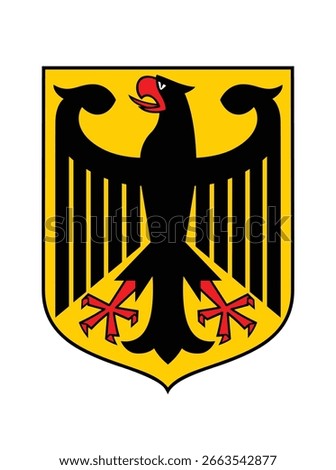 Coat of arms from German flag flat vector illustration.
