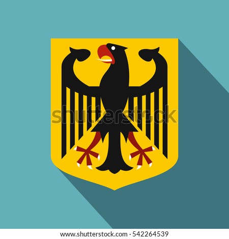 Coat of arms of Germany icon. Flat illustration of coat of arms of Germany vector icon for web isolated on baby blue background