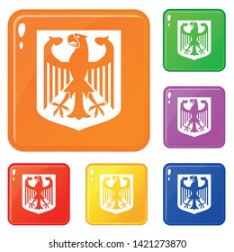 Coat of Arms of Germany icons set collection vector 6 color isolated on white background