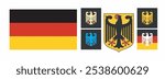 The Coat of Arms of Germany. Coat of arms of Germany. Germany National Country Flag Crest. flat style, Germany official flag vector with standard size and proportion. National flag emblem with accurat