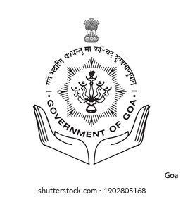 Coat of Arms of Goa is a Indian region. Vector heraldic emblem