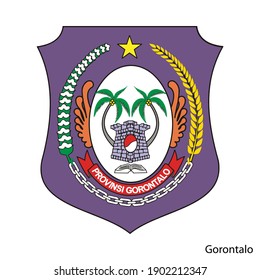 Coat of Arms of Gorontalo is a Indonesian region. Vector heraldic emblem