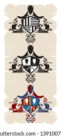 Coat of arms with the Greek galleys, 5, vector