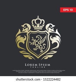 coat of arms griffin logo. luxurious icon, template design