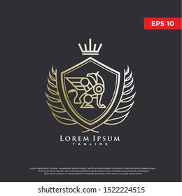 coat of arms griffin logo. luxurious icon, template design