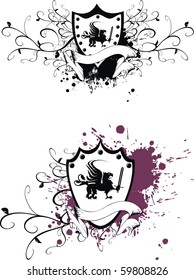 coat of arms with gryphon in vector format very easy to edit