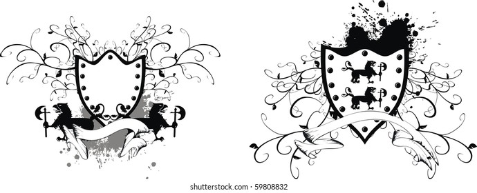 coat of arms with gryphon in vector format very easy to edit