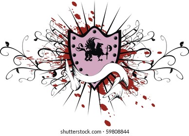 coat of arms with gryphon in vector format very easy to edit