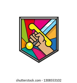 coat of arms hand with sward