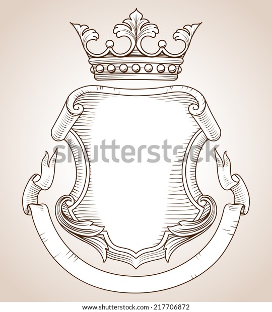 Coat Arms Handdrawn Highly Detailed Coat Stock Vector (Royalty Free ...