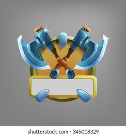 Coat of arms icon for game interface. Vector illustration.