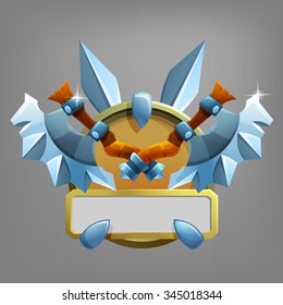 Coat of arms icon for game interface. Vector illustration.
