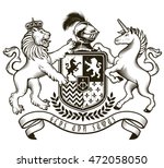 Coat of arms of  Knight. Vector Illustration.